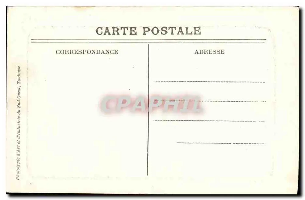 Toulouse — Jardin-Royal — Phototype d'Art et d'Industrie du Sud-Ouest - Rückseite