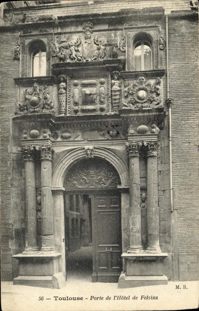Toulouse — Eingangstor des Hotels de Felzins — M.B. n°56 - Vorderseite
