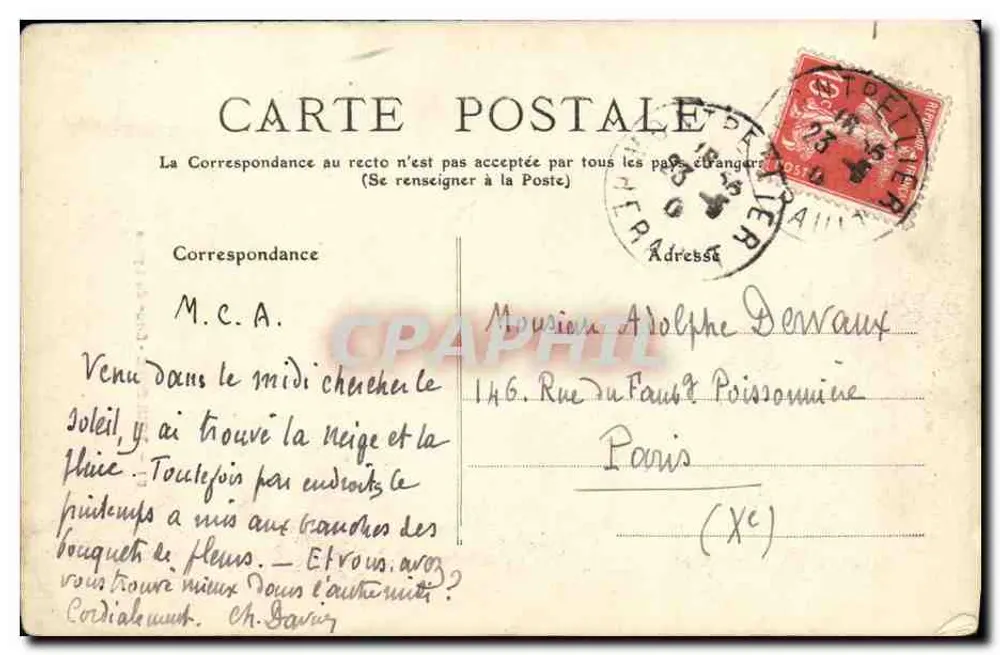 Toulouse - Cour do Liceu — editor desconhecido, n° 91 - Verso