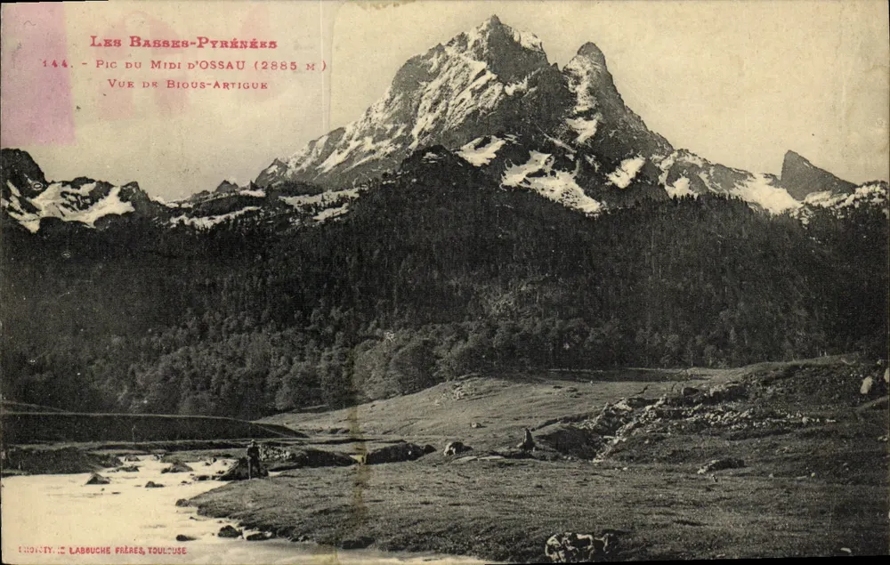 Pic du Midi d'Ossau (2885 m) — Vista de Bious-Artigue — Labouche Frères, Toulouse - Frente