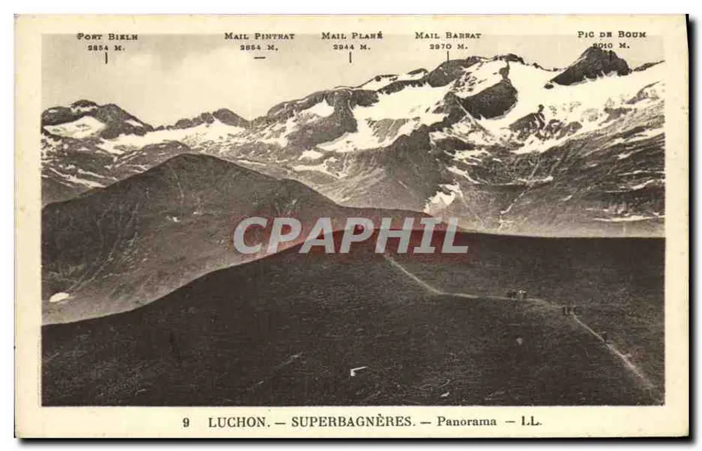 Panorama dos montes de Superbagnères — Luchon — LL. — n°9 - Frente