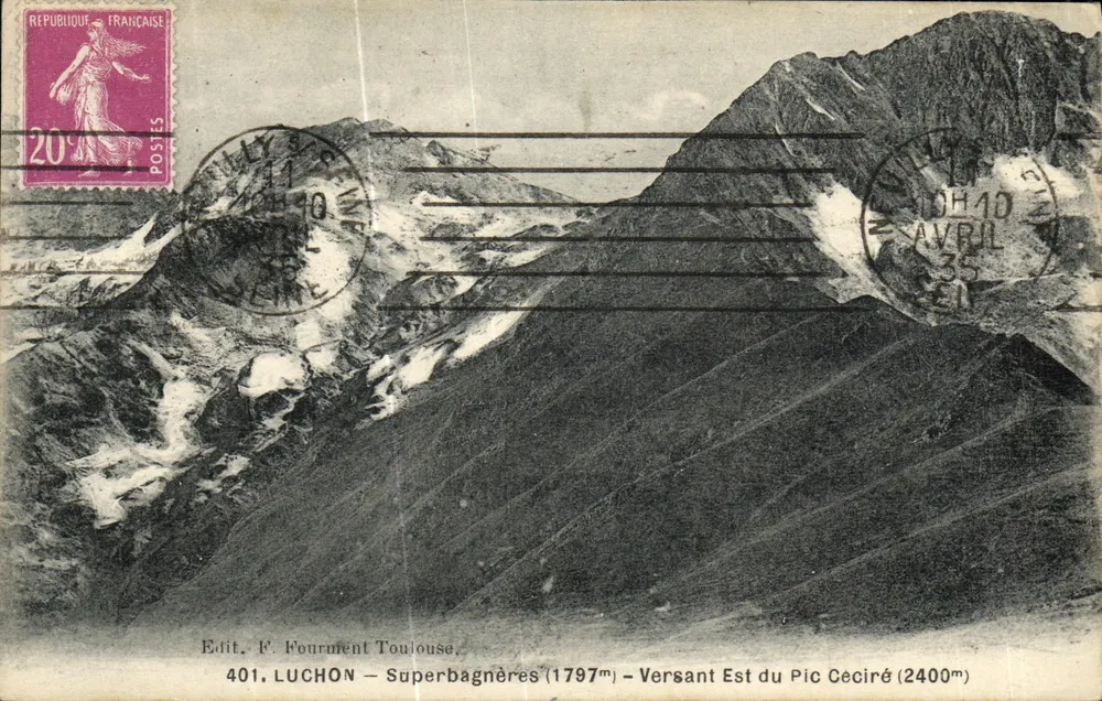 Luchon - Superbagnères (1797m) - Versant Est du Pic Céciré (2400m) — Édit. F. Fourment Toulouse - Frente