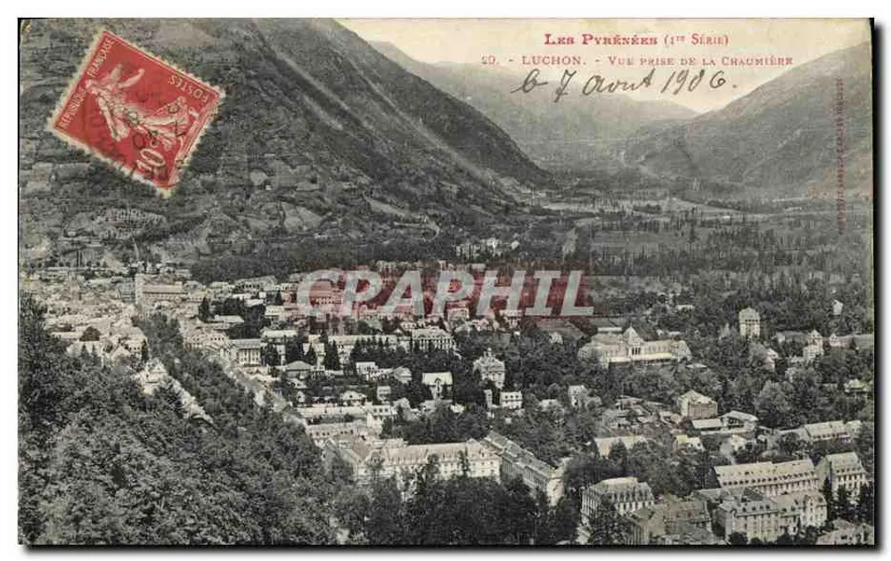 Luchon — Vista tirada da Chaumière — Os Pirineus (1ª Série) - Frente