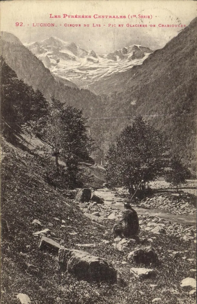 Luchon - Cirque du Lys - Gipfel und Gletscher von Crabioules — Pyrenäen Mitte (1. Serie) n°92 - Vorderseite