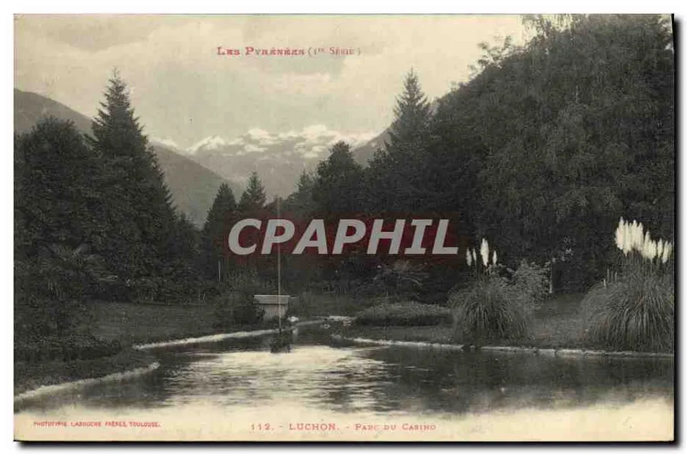 Luchon - Park van het Casino — Fototypie Labrouche Frères, Toulouse, 1e Serie - Voorkant