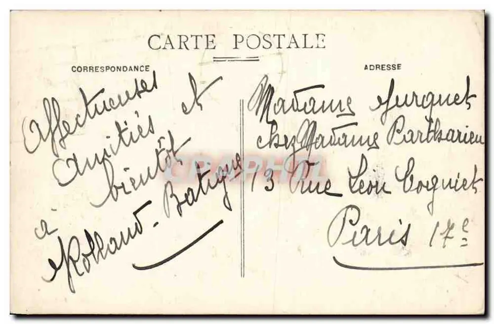 Toulouse - Praça Rouaix — vista de rua com trem — editor desconhecido, n° 122 - Verso