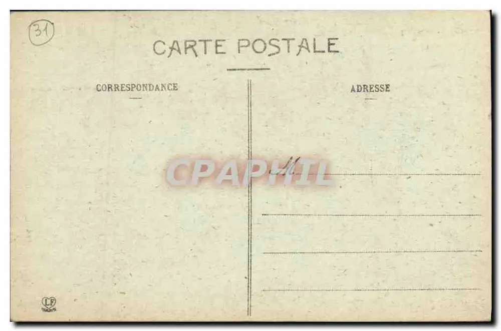 A Alta Garonne — Vista da praça com grupo de pessoas — Phototype Toulouse - Verso