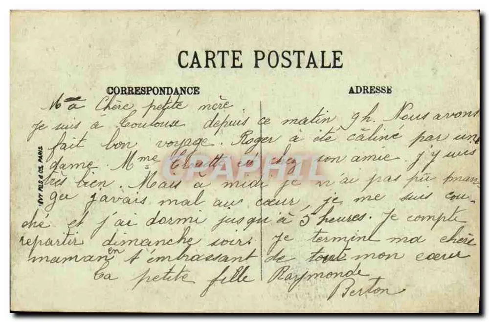 Toulouse — Panorama em direção a Saint-Cyprien — LL, n° 186 - Verso