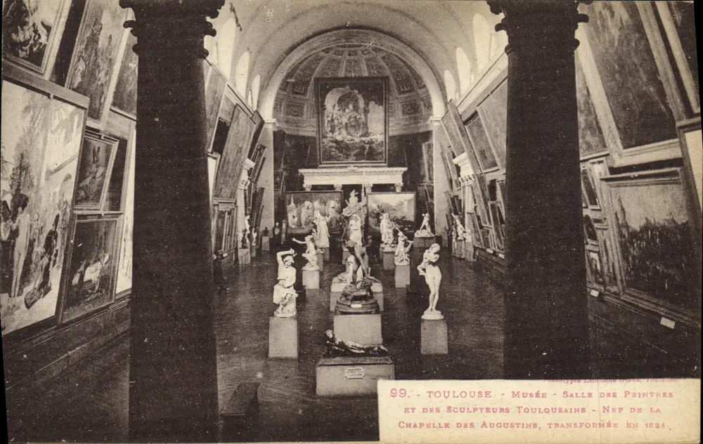 Toulouse - Museum - Saal der Toulouser Maler und Bildhauer - Entstanden aus der Kapelle der Augustiner, umgewandelt 1834 - Vorderseite