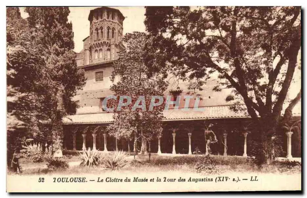 Toulouse — Der Cloister des Museums und die Turm der Augustiner (14. Jahrhundert) — LL - Vorderseite