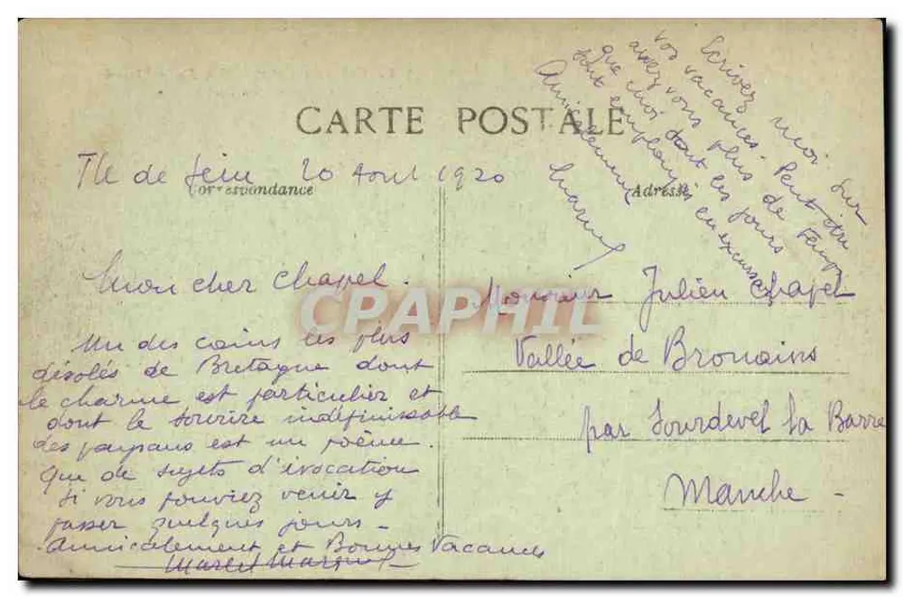 La Pointe du Raz — L’Enfer de Plogoff — La Cheminée du Diable — Verlag: G. TELLARD, Béthune — N° 155 - Rückseite