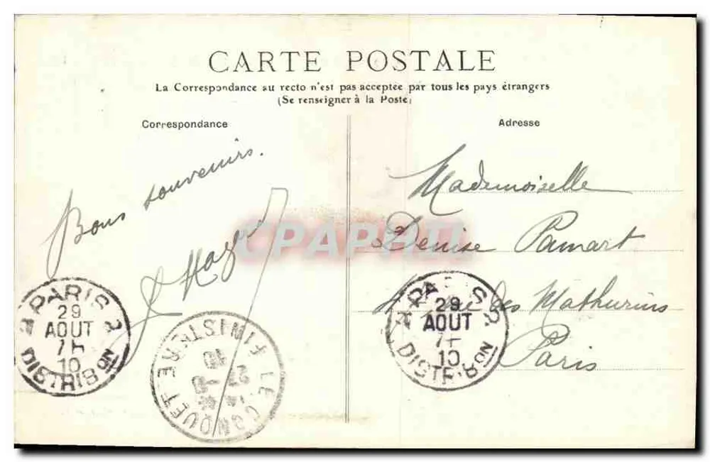 Insel Ouessant - La Pointe und der Hafen Stiff — Sammlung Villard, Quimper, n°5299 - Rückseite