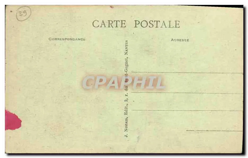 Beg-Meil (Finistère) — Um grande rochedo em equilíbrio — J. Nozais, Nantes - Verso