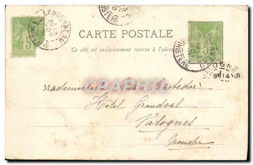 Ponte Christ, perto de Landerneau — ruínas de uma capela — A. WARON, óptico-editor, St-Brieuc-Val André - Verso