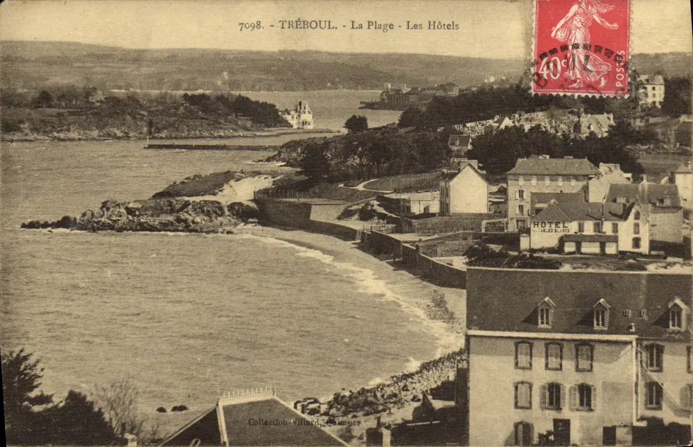 Tréboul - De Strand - De Hotels — Collectie Villard, n°7098 - Voorkant