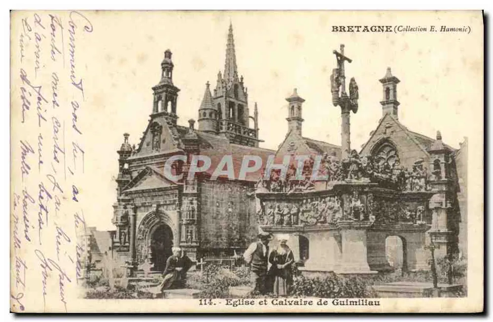 Kirche und Calvarienberg von Guimiliau — Bretagne — Sammlung E. Hamonic, n° 114 - Vorderseite