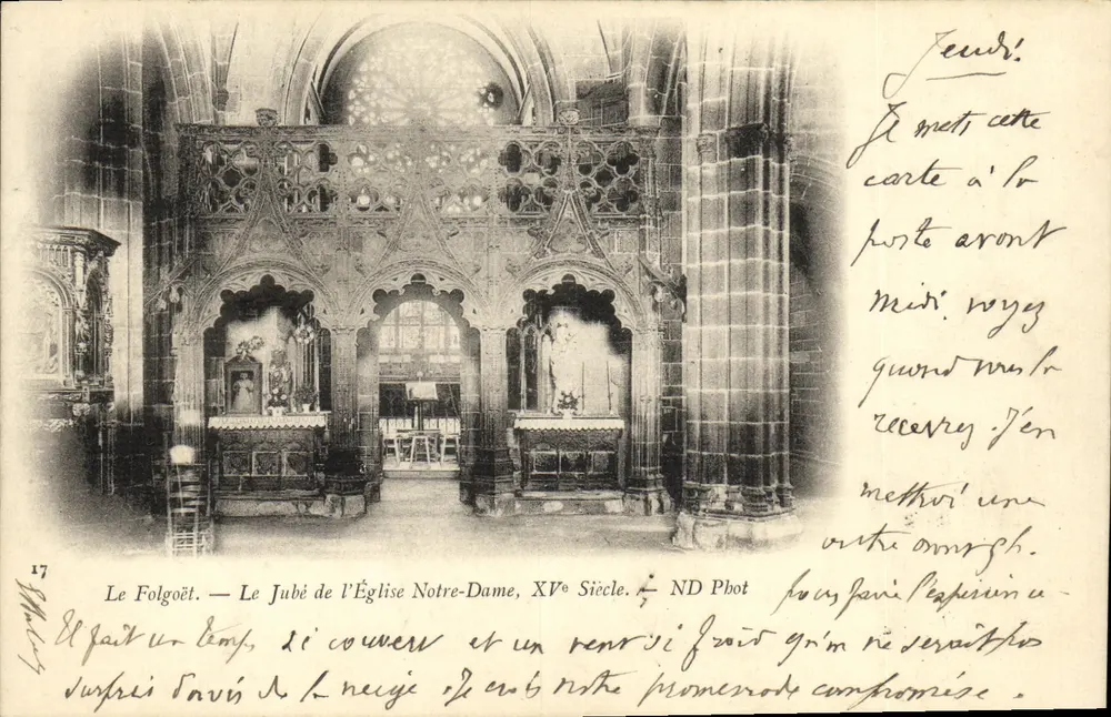 Le Folgoët — Der Chorvorhang der Kirche Notre-Dame, 15. Jahrhundert — ND Phot - Vorderseite