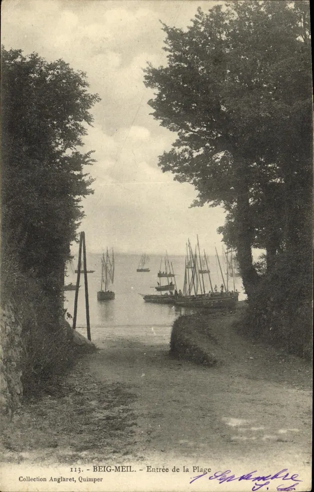 Beig-Meil — Entrada da Praia — Coleção Anglaret, Quimper - Frente