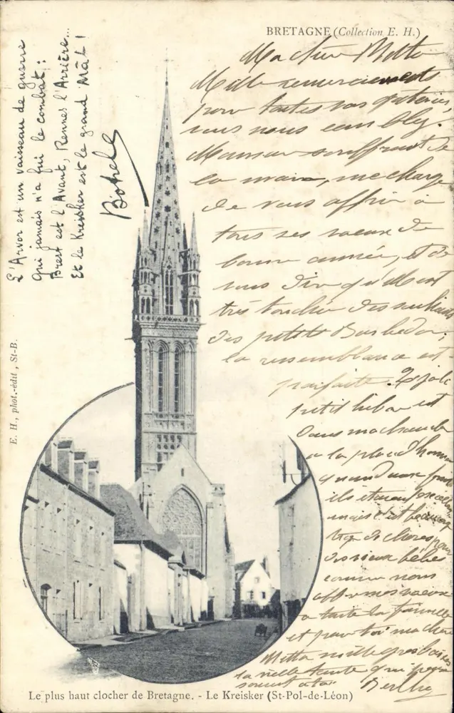 Der höchste Turm in der Bretagne — Le Kreisker (St-Pol-de-Léon) — E. H., phot.-Verlag, St-B. - Vorderseite