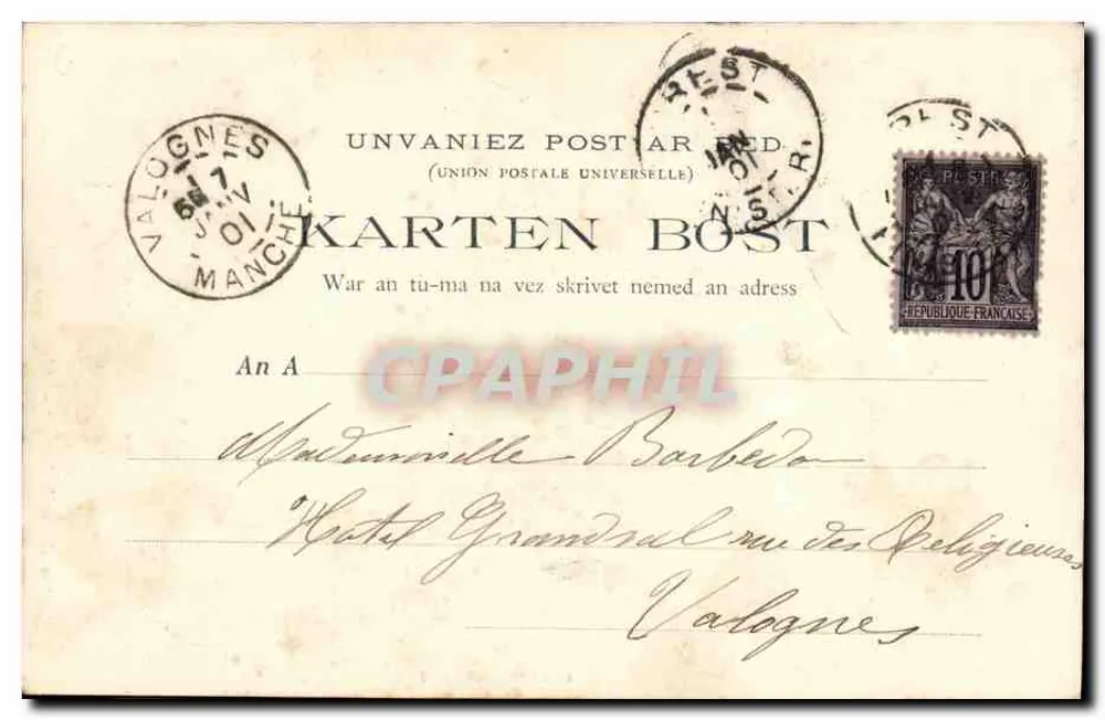 Der höchste Turm in der Bretagne — Le Kreisker (St-Pol-de-Léon) — E. H., phot.-Verlag, St-B. - Rückseite