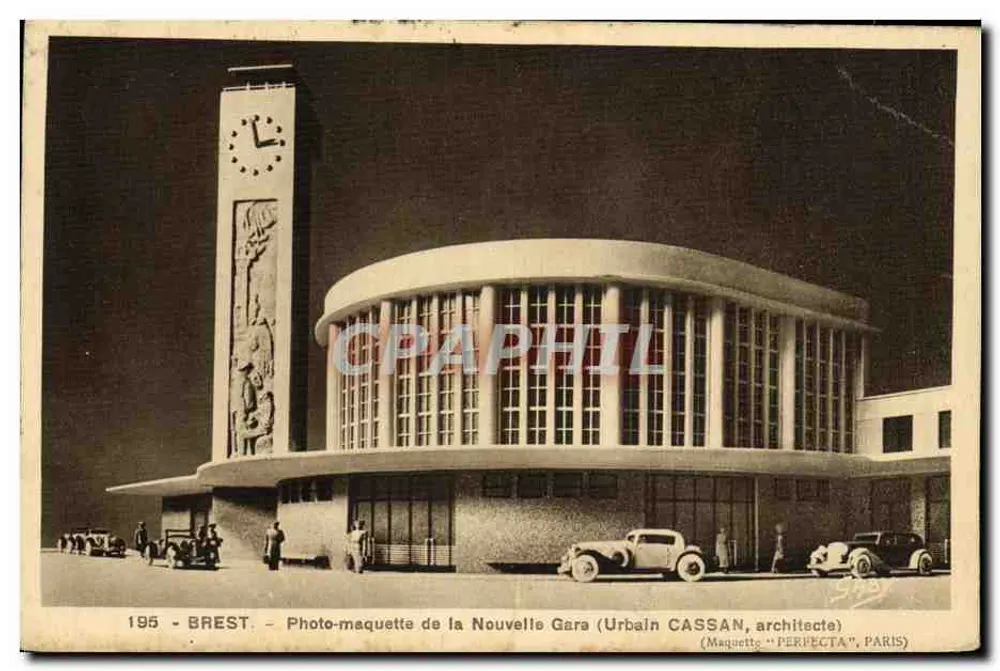 Brest — Photo-Maquette der neuen Station (Urbain Cassan, Architekt) — Édition Gaby - Vorderseite