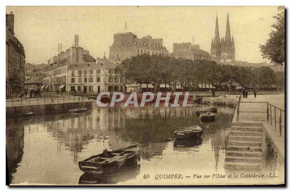 Quimper — Ansicht des Odet und der Kathedrale — LL - Vorderseite