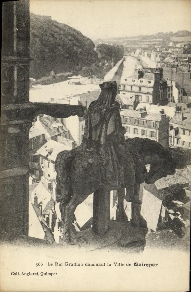 König Gradlon überblickt die Stadt Quimper — Coll. Anglaret, Quimper, n° 566 - Vorderseite