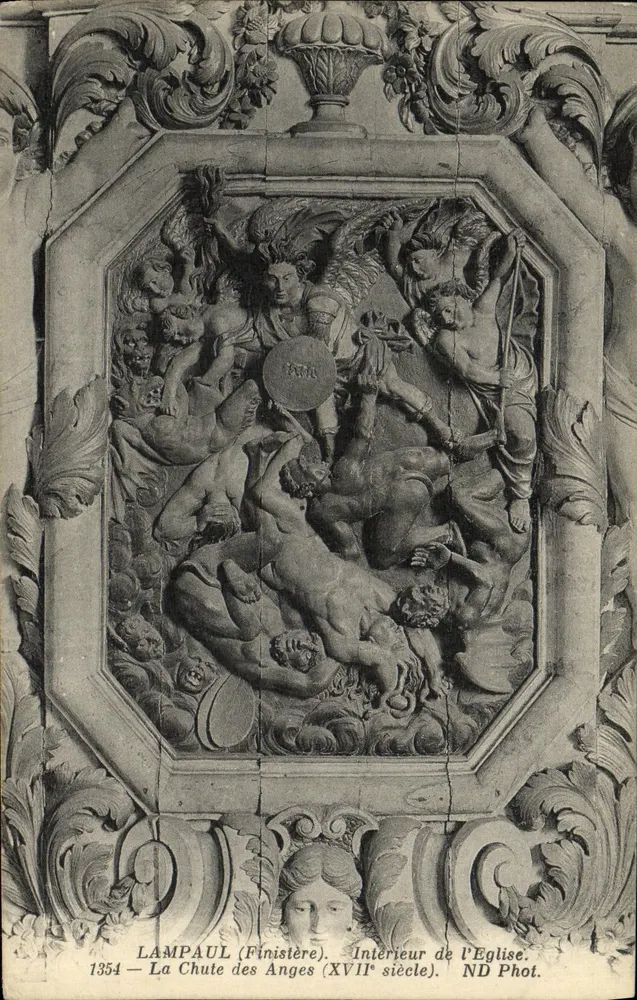 Lampaoul (Finistère) — Innenansicht der Kirche, Die Verfall der Engel (17. Jahrhundert) — ND Phot. - Vorderseite