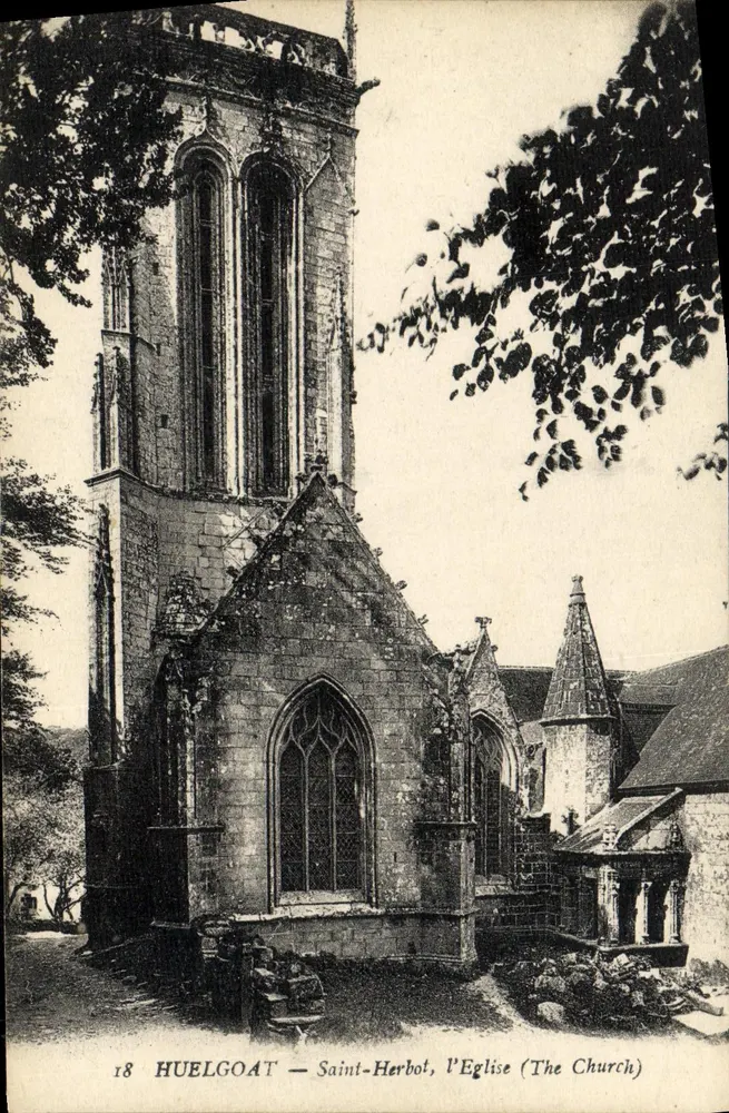 Huelgoat — Saint-Herbot, a Igreja (The Church) — editor não identificado, n° de série 18 - Frente