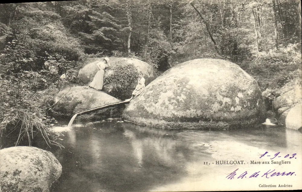 Huelgoat - Lago dos Porcos — M.A. de Kerror, Coleção Andrieu - Frente