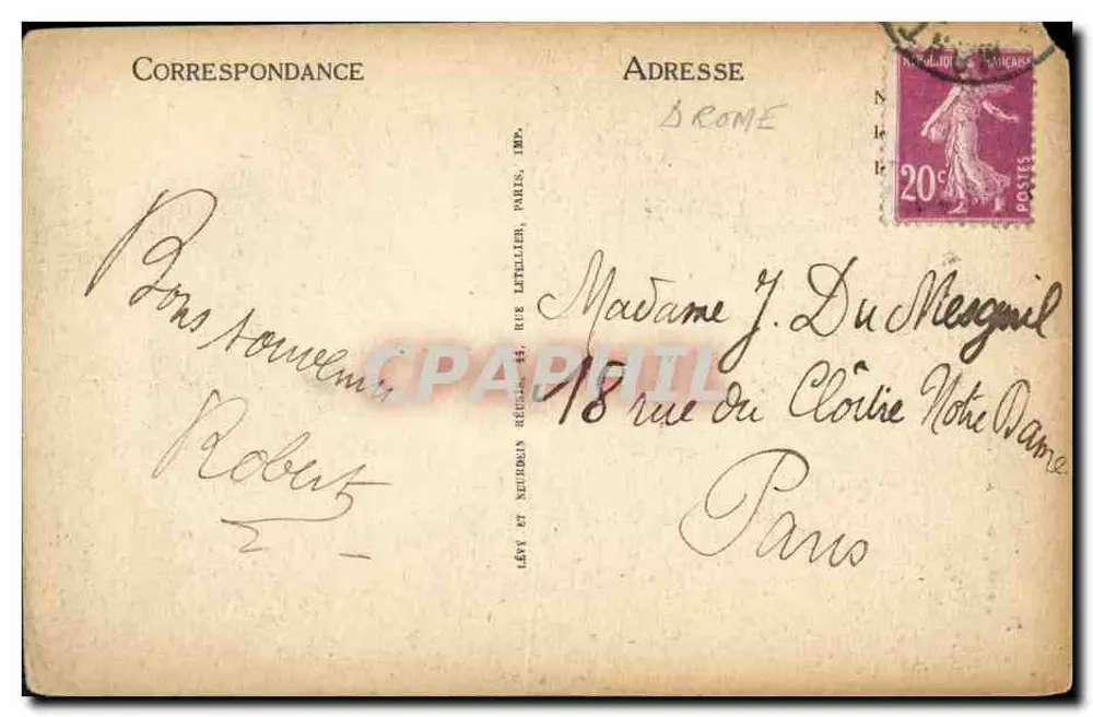 Grignan — De klokkenstoel en de fontein — Drukkerij LL - Achterkant