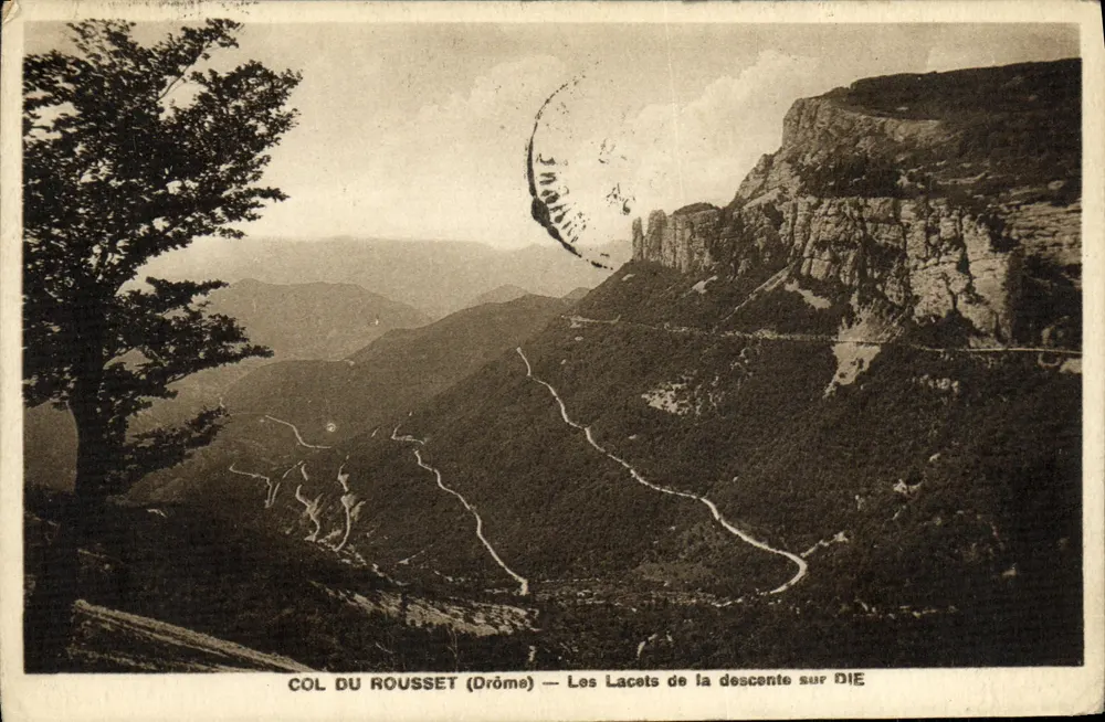 COL DU ROUSSET (Drôme) — Ansicht der Abfahrt nach DIE - Vorderseite