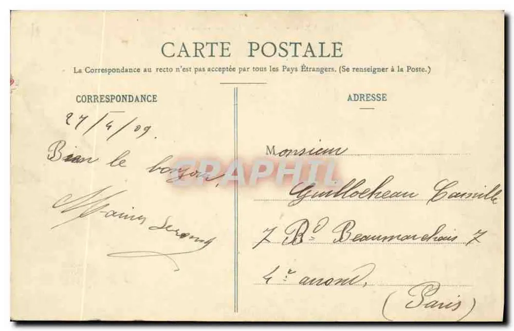 DREUX (Eure-et-Loir) - A Caserne de Billy — editor não visível, n° de série 25200 - Verso