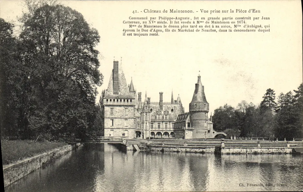 Schloss Maintenon — Blick von der Wasserstelle — Ch. Foueault, Verlag, Dreux - Vorderseite