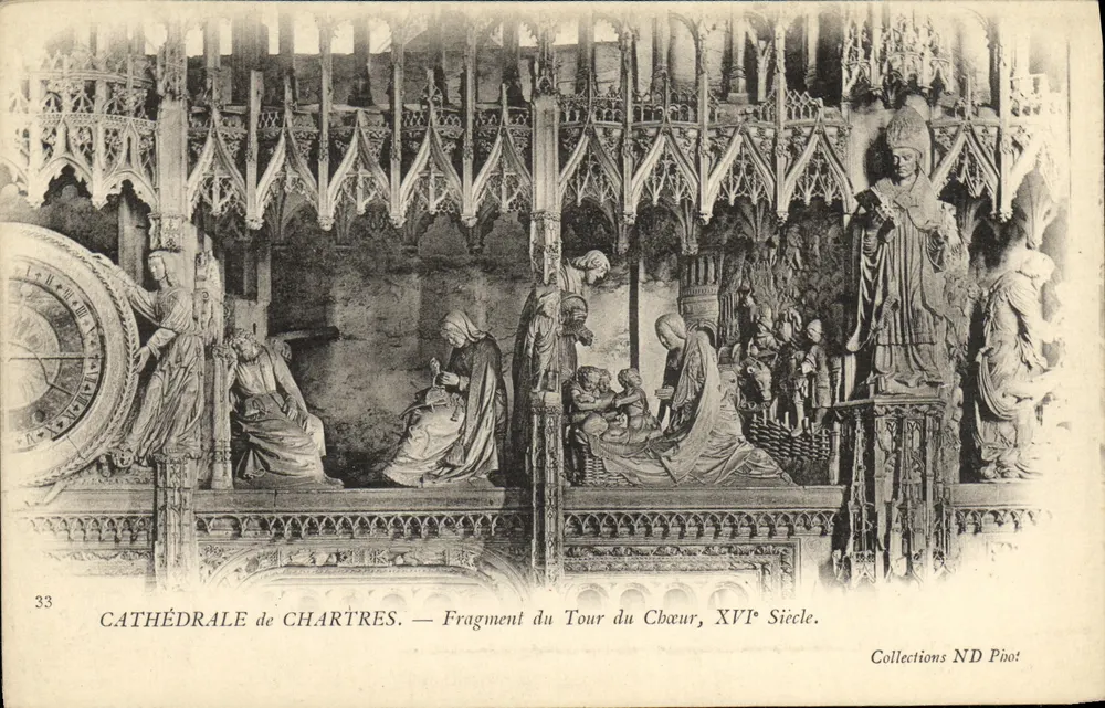 Kathedrale von Chartres — Fragment des Chorumschritts, 16. Jahrhundert — Sammlung ND Pio - Vorderseite