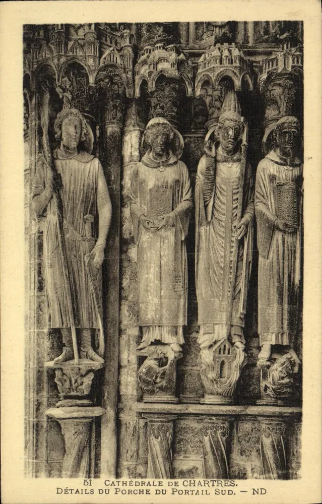 Details des Portalschuppens — Kathedrale von Chartres — Nr. 51 - Vorderseite