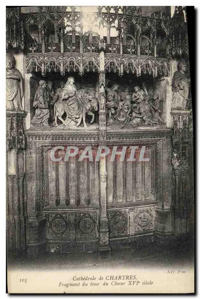 Chartreser Kathedrale — Fragment des Triforiums des Chors des 17. Jahrhunderts — A.J. Poin - Vorderseite