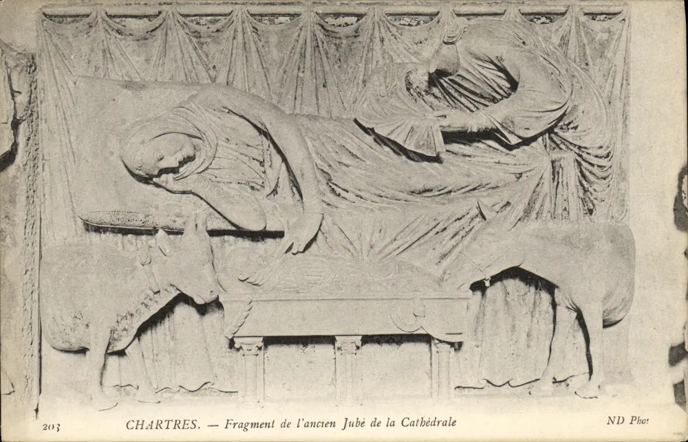 Chartres — Fragment des alten Jubés der Kathedrale — ND Fotografie - Vorderseite