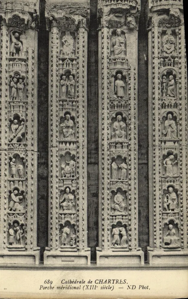Südlicher Portal der Kathedrale von Chartres — 13. Jahrhundert — N.D. Pbot. - Vorderseite