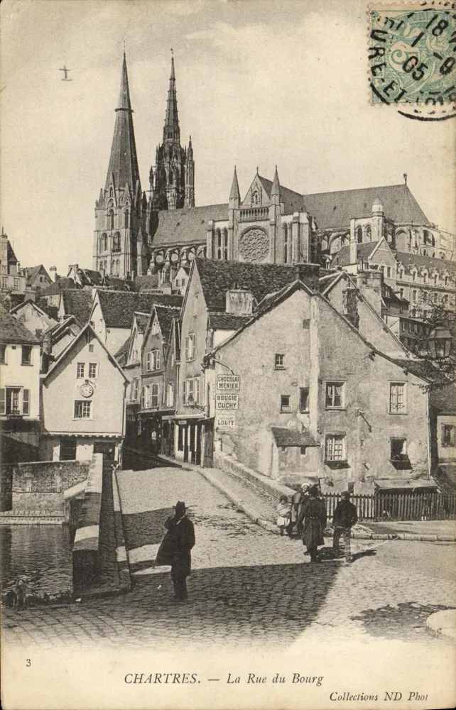 Chartres — A Rue du Bourg — Coleções ND Phot - Frente