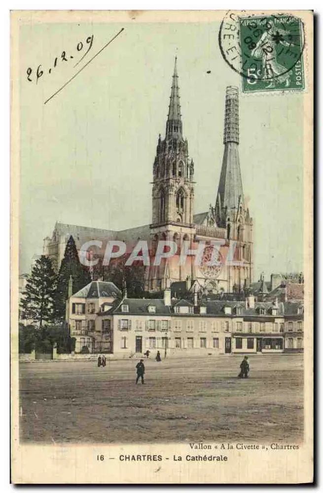Chartres - A Catedral — Vallon « A la Civette » — Editor desconhecido, n° 16 - Frente