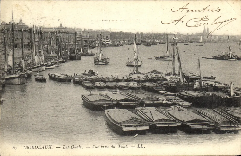 Bordeaux — Die Quais — Ansicht vom Pont — LL. - Vorderseite
