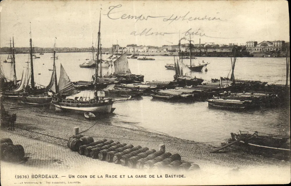 Bordeaux — Eine Ecke des Hafens und die Bahnhof Bastide — Tuo Fornuevo, Nr. 2678 - Vorderseite