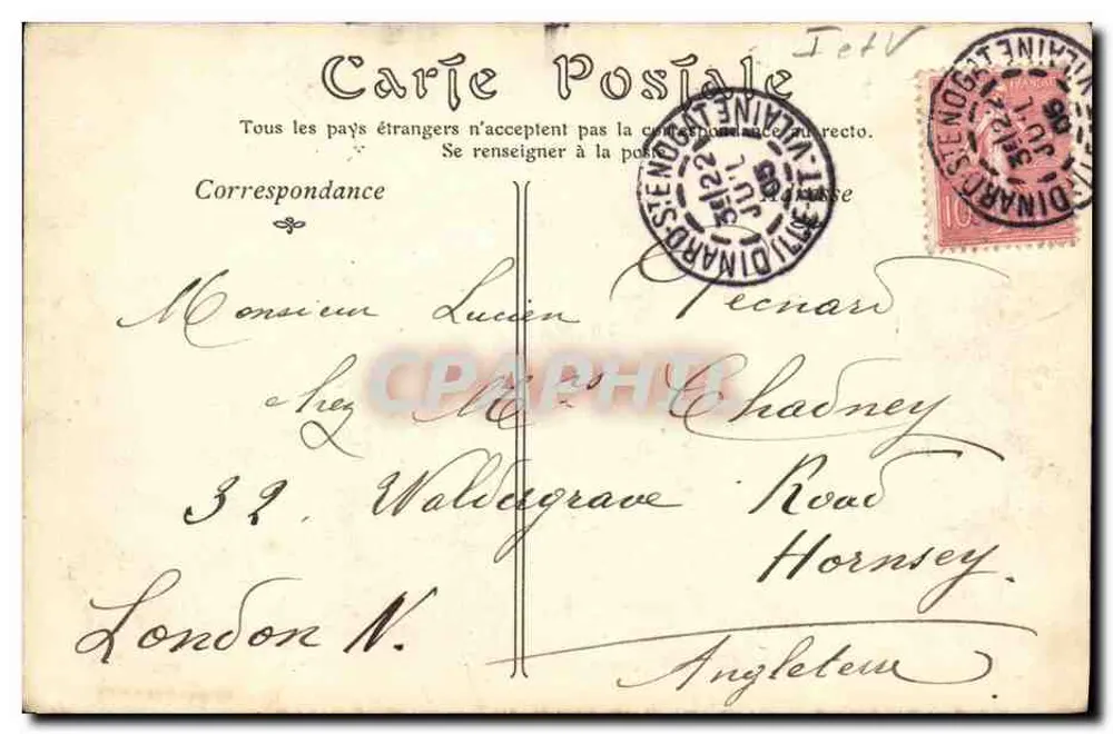 Dinard — L'Hôtel du Casino — éditeur impr. sur la carte, n° 82 - Verso