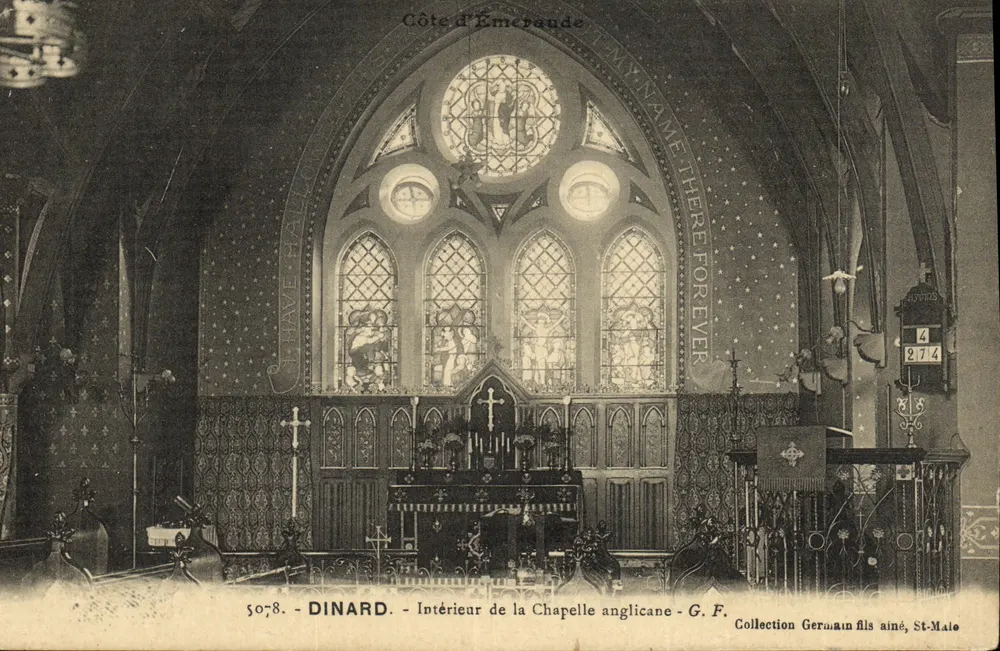 Dinard - Interior da Capela Anglicana — G. F. Collection Germain fils aîné, St-Male - Frente