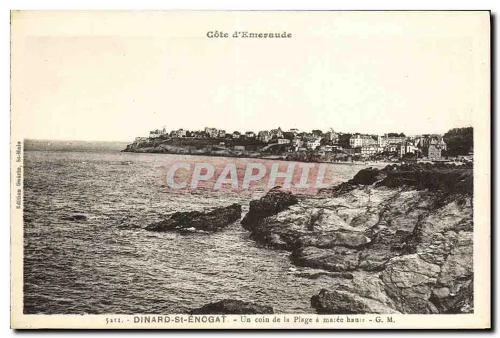 Dinard-St-Enogat — Côte d'Emeraude — Ein Stück der Strandpromenade bei Flut — G. M. - Vorderseite