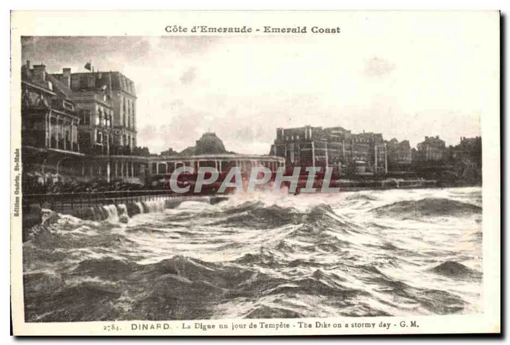Dinard - A Digue em um dia de Tempestade - G.M. - Frente