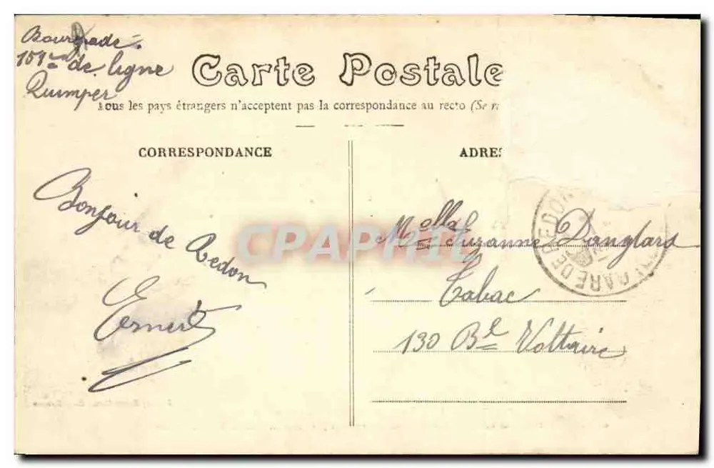 La Terrasse, restos dos muros construídos no século XIV por Jean de Tréal, Abade de Redon — Instituição St-Sauveur — Mary Rousselière, editora, Rennes - Verso