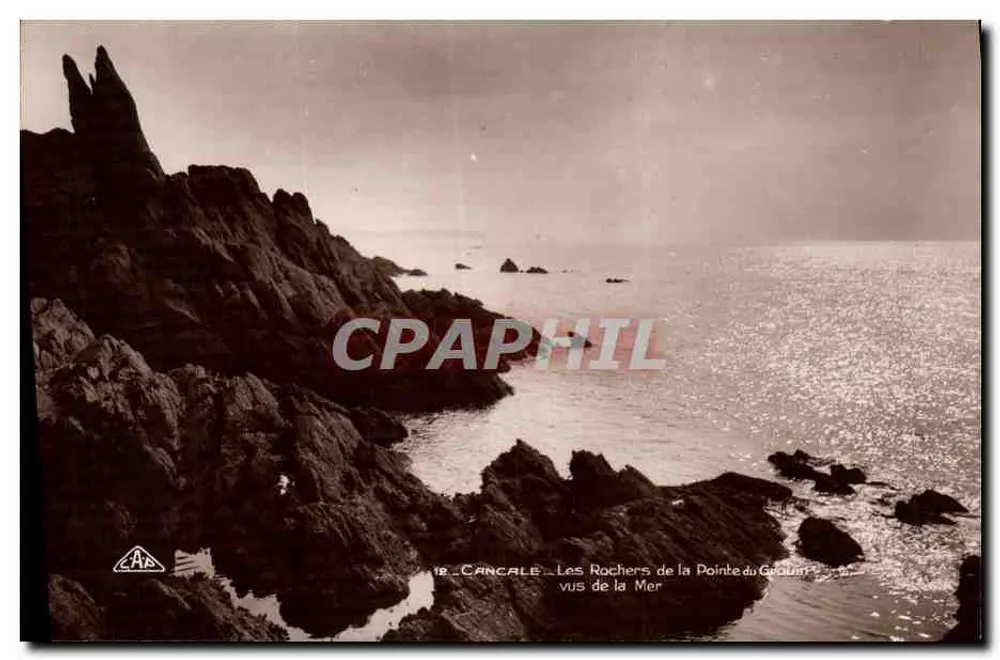 Cancalé — Die Felsen der Pointe du Gouin von der See gesehen — Verlag C.A.P. Straßburg, Nr. 18 - Vorderseite