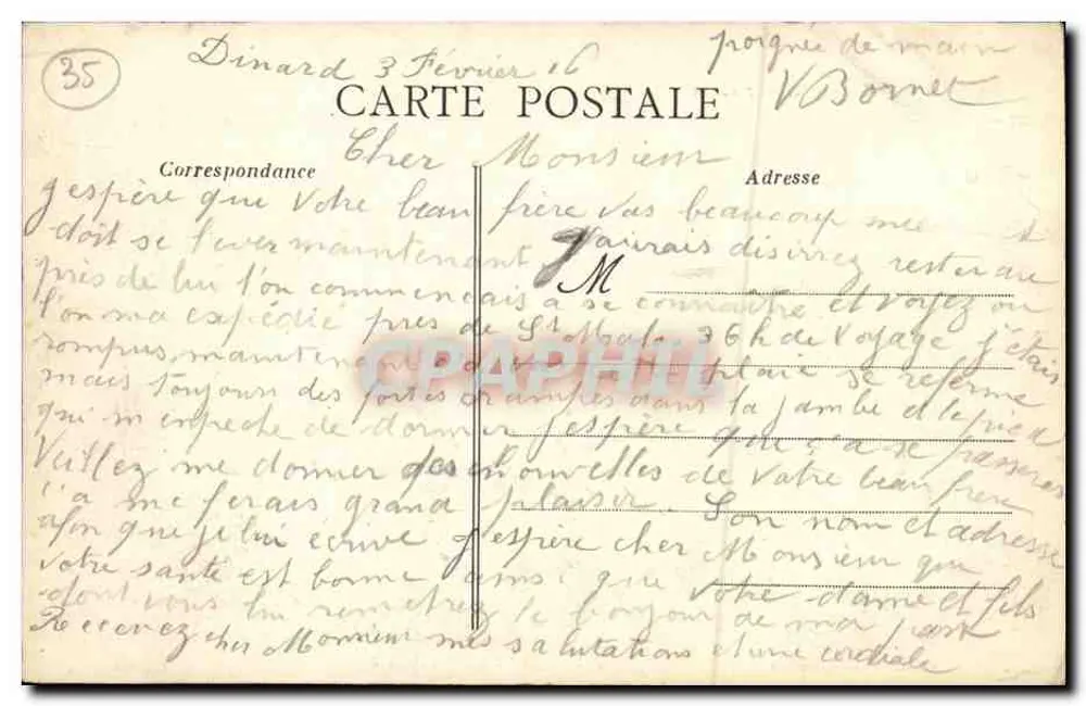 Costa da Esmeralda — Baía do Priorado — Hotel-Restaurante Bellevue — editor Artaud Nozais, Nantes, n°27 - Verso